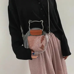 Clear Plastic Shoulder Bag Envelope Crossbody Handbag PVC Purse