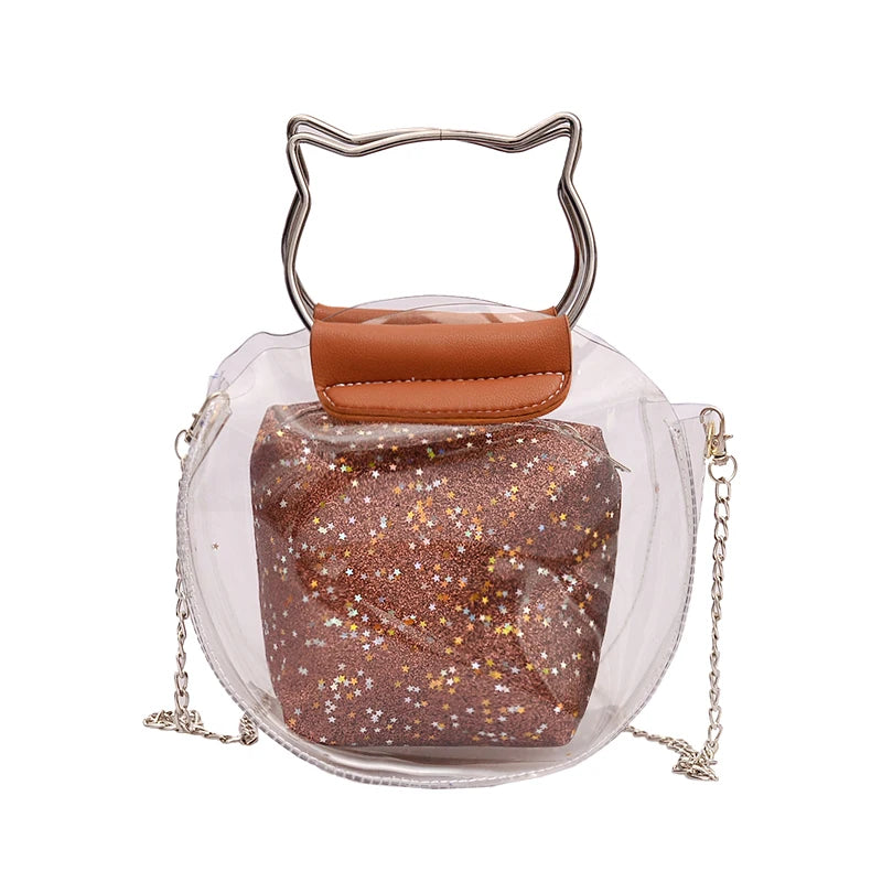 Clear Plastic Shoulder Bag Envelope Crossbody Handbag PVC Purse