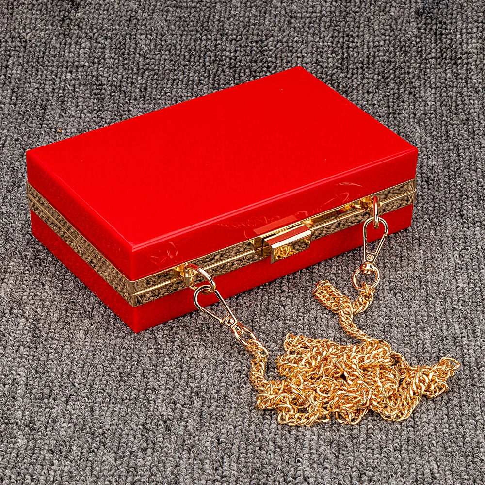Transparante Clutch Bag met Ketting Band - Crossbody Metal Chain