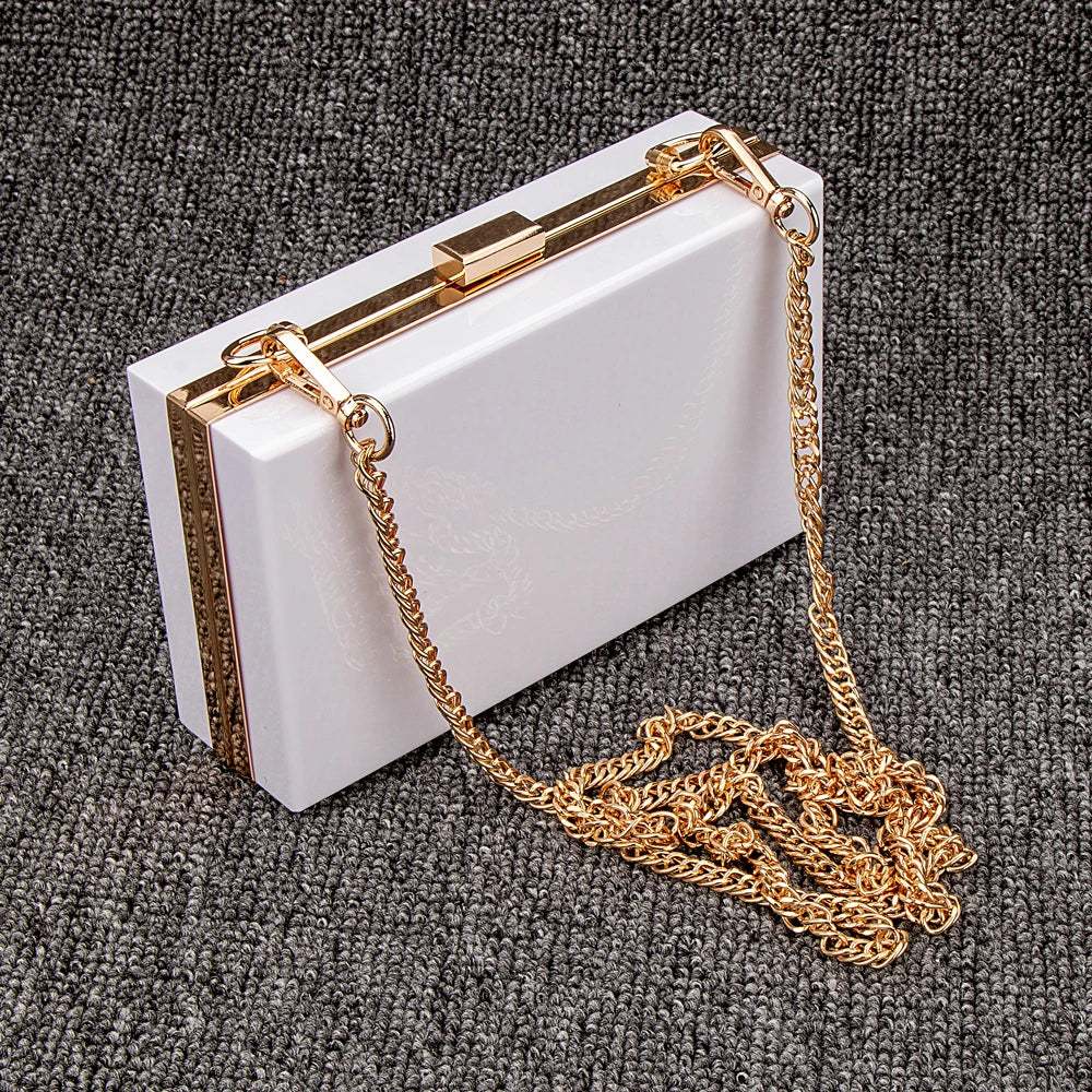 Transparante Clutch Bag met Ketting Band - Crossbody Metal Chain