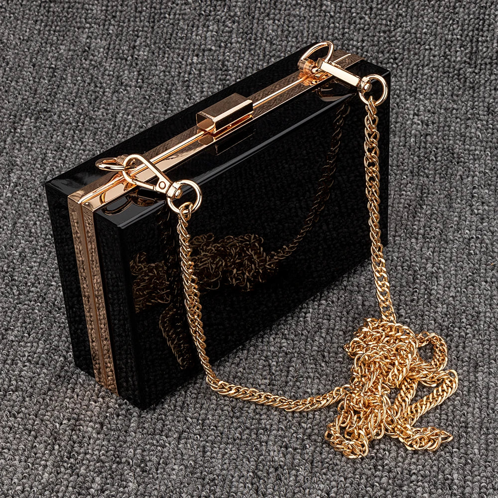 Transparante Clutch Bag met Ketting Band - Crossbody Metal Chain