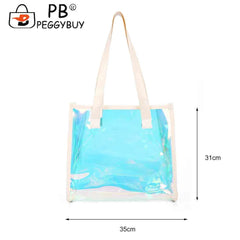 Women Clear TOTES Waterproof Transparent Handbags Large Shopper Shoulder Bag