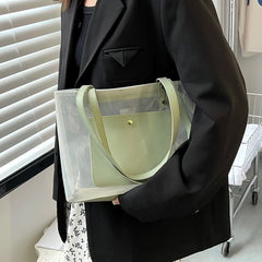 Women Clear Tote Transparent Handbags Large Shopper Bag Summer Beach Pouch