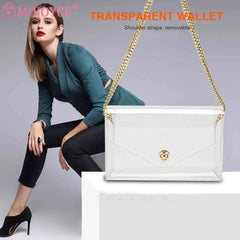 Women Clear Transparent Bag Small Flap Stadium Approved Crossbody Bag