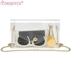Women Clear Transparent Bag Small Flap Stadium Approved Crossbody Bag