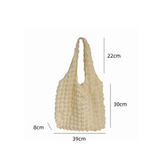 Women Cloud Bubbles Shoulder Bag Soft Cloth Fabric Handbag Casual Tote