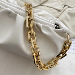 Women Cloud Underarm Shoulder Bags Pleated Pouch Totes Handbags