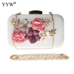Floral Party Clutch Bag Wedding Evening Handbag Chain Shoulder Bags
