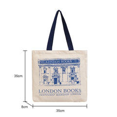 London Bookshop Print Canvas Women Clutch Purse Large Capacity