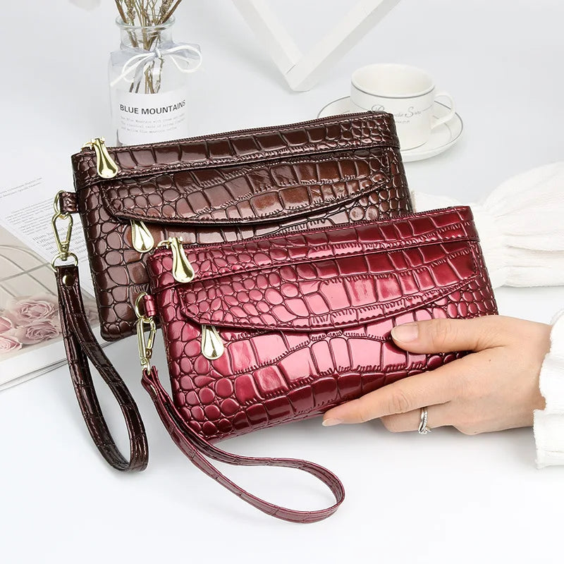 Women Clutch Purse PU Leather Wristlet Phone Bags Female Long Wallet