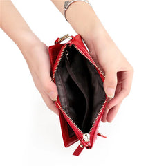 Oil Wax Leather Clutch Wallet Zipper Purse RFID Wallet