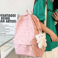 Women Student Backpack Double Shoulder Large Capacity Travel Laptop