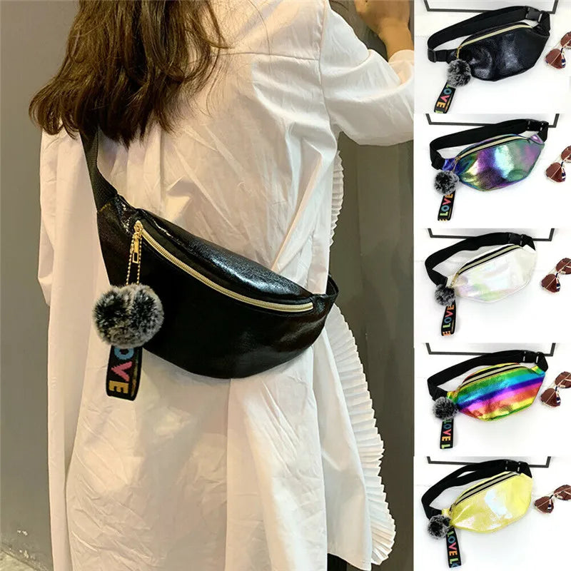 Women Colorful Waist Fanny Pack Belt Bag Girls Pouch Hip Bum Bag Ladies