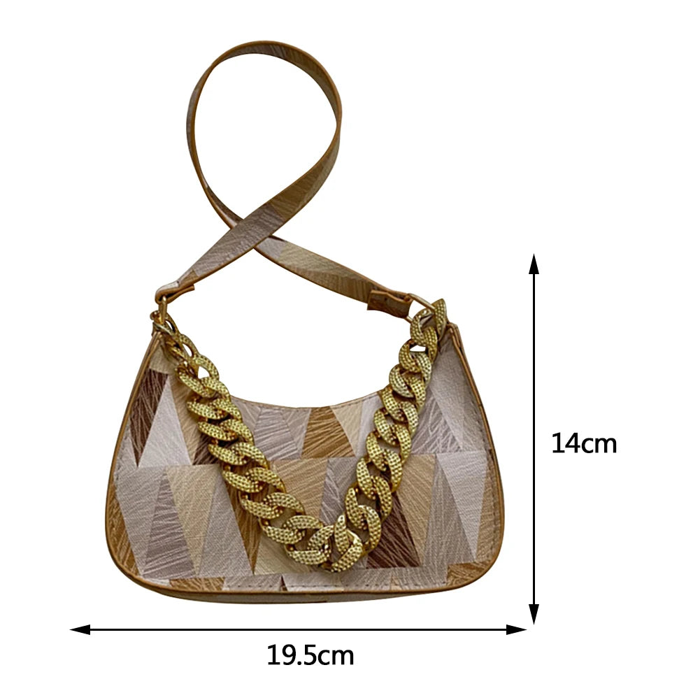 Colorful Triangle Printed Small Tote Bag for Travel