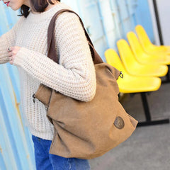 Women Corduroy Canvas Tote Shoulder Bag Foldable Reusable Shopping Bags