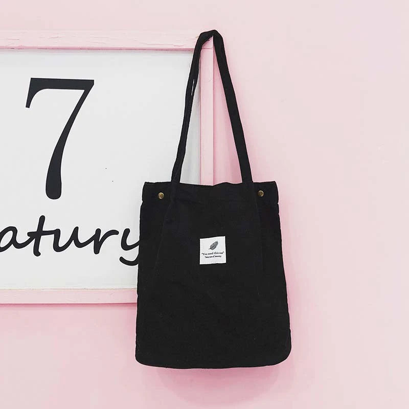 Corduroy Shopping Bag Canvas Shoulder Bag