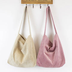 Women Corduroy Shoulder Bag Canvas Fabric Handbag Casual Tote Eco Shopping Bags