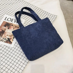 Women Corduroy Shoulder Bag Casual Canvas Tote Soft Crossbody Bags