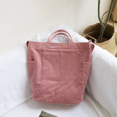 Large Capacity Corduroy Shoulder Bag for Women