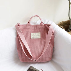 Large Capacity Corduroy Shoulder Bag for Women