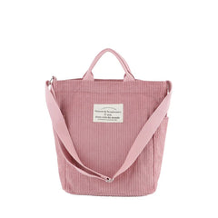 Women Corduroy Shoulder Bag Large Capacity Handbag Tote