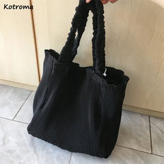 Corduroy Shoulder Bag Big Capacity Tote Handbag All-match Students