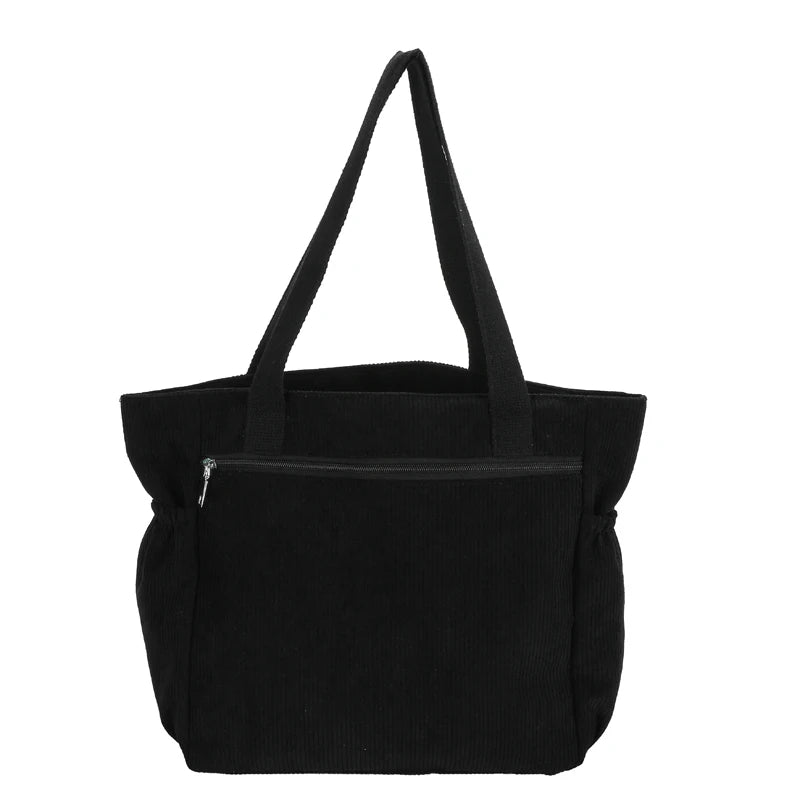 Corduroy Shoulder Shopping Bag for Women