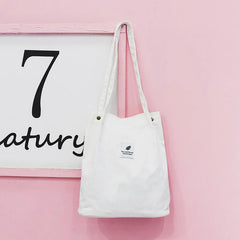 Corduroy Shoulder Shopping Bags Reusable Casual Tote Handbags