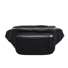 Women Corduroy Waist Bag Ladies Canvas Fanny Pack Brown Money Phone Chest Banana