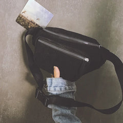 Women Waist Bag Corduroy Canvas Fanny Pack Brown Money Phone Chest