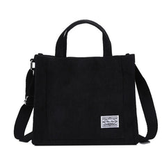 Corduroy Zipper Shoulder Bag Small Handbag Casual Tote Female Crossbody Bag
