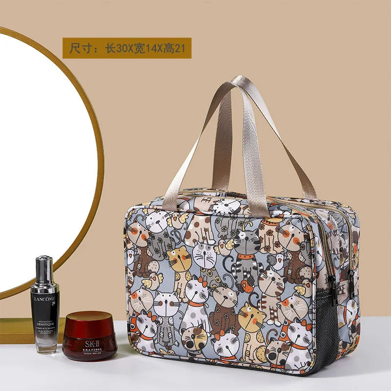 Women Cosmetic Bag Portable Travel Toiletry Wash Bag Waterproof Double-layer