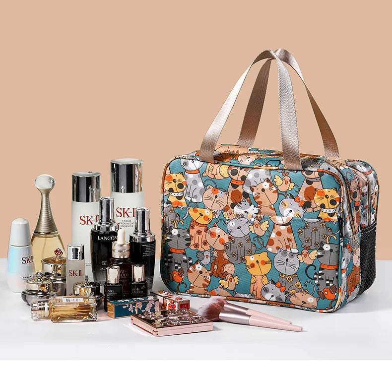 Women Cosmetic Bag Portable Travel Toiletry Waterproof Dry Wet Separation