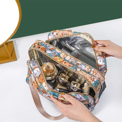 Women Cosmetic Bag Portable Travel Toiletry Wash Bag Waterproof Double-layer