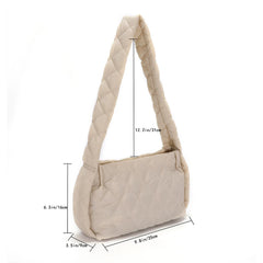 Women Cotton Padded Bags Embroidery Thread Ladies Handbags Autumn Winter Quilted