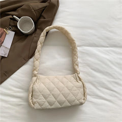 Women Cotton Padded Bags Embroidery Thread Ladies Handbags Autumn Winter Quilted