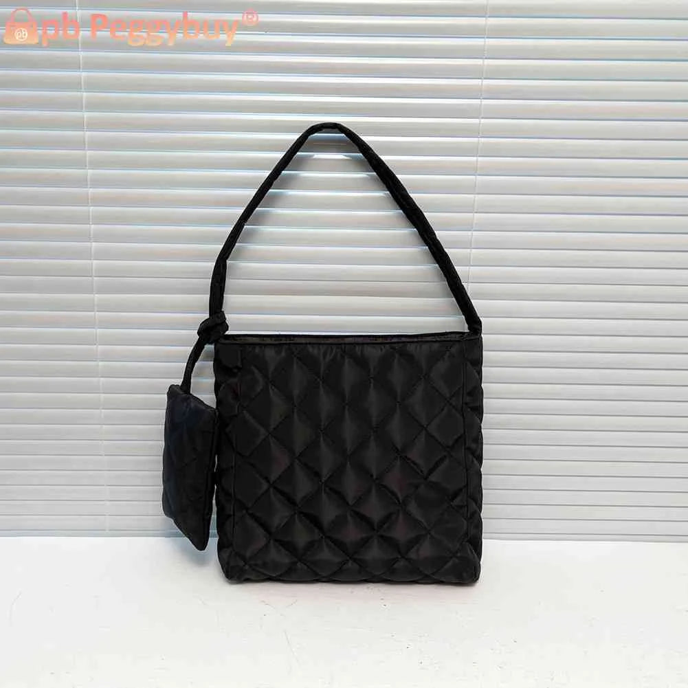 Women Cotton Padded Shoulder Bag Underarm Clutch