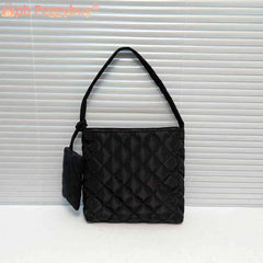 Women Cotton Padded Shoulder Bag Underarm Clutch