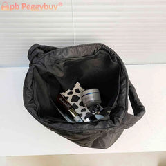 Women Cotton Padded Shoulder Bag Underarm Clutch
