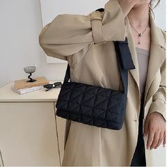 Women Cotton Shoulder Handbags Geometric Design Totes Bag Small Purse