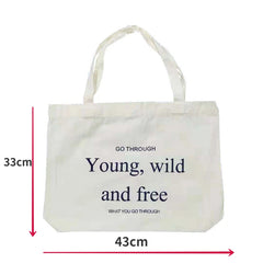 Women Cotton Shoulder Shopper Bags Characters Printing Purses Handbag