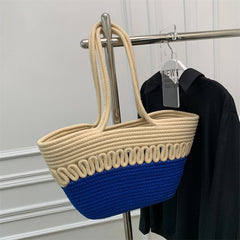 Women Crochet Shoulder Bags Straw Woven Tote Bag for Daily Life Beach Travel
