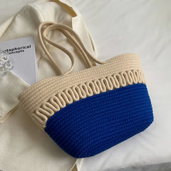Women Crochet Shoulder Bags Straw Woven Tote Bag for Daily Life Beach Travel