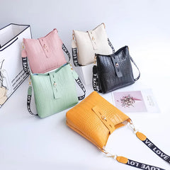 Crocodile Messenger Bag Female Crossbody Shoulder Handbag High Ladies Bucket Bag