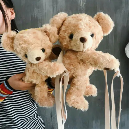 Funny Girls Smile Bear Plush Doll Lolita Handbag