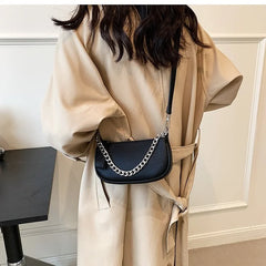 Women Crossbody Bag Adjustable Shoulder Messenger Bag Winter Handbag with Chain