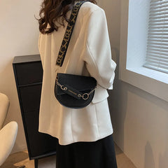 Women Crossbody Bag Saddle Shoulder Bags with Wide Strap