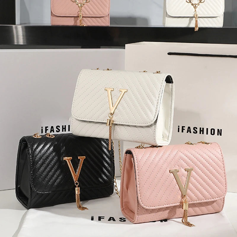 Sequined Tassel Crossbody Bag Shoulder Handbag Small Purse