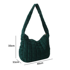 Women Crossbody Bag Quilted Plaid Satchel Soft Large Capacity Solid Casual