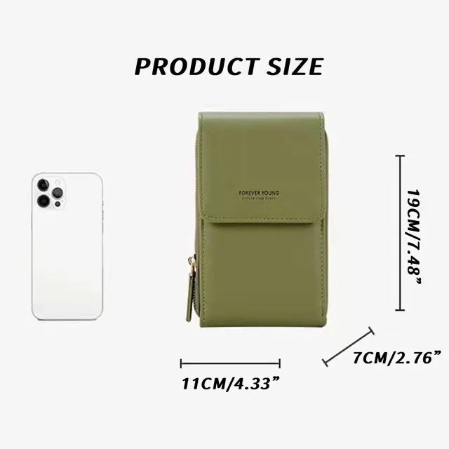 Women Crossbody Bag Mobile Phone Touch Screen Pouch Female Long Wallets